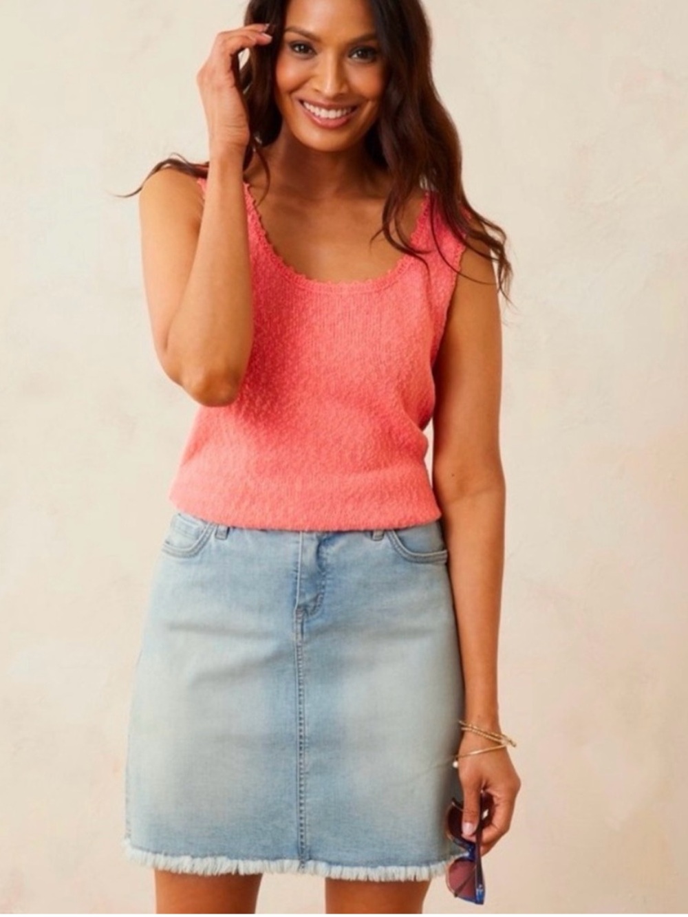 Tommy Bahama Baracay Indigo Raw Edge Skirt
